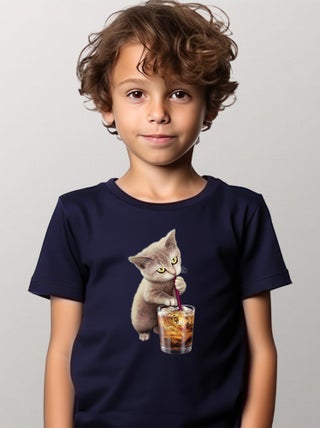 Tshirt Enfant CAT LOVES SOFT DRINK
