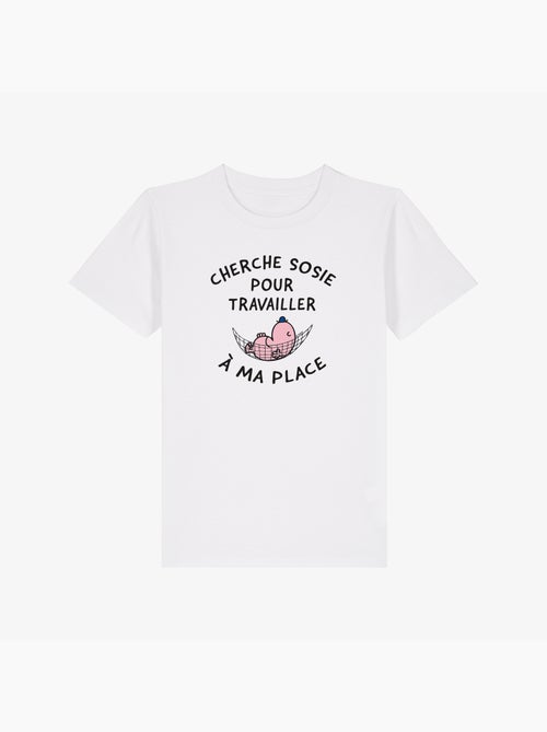 Tshirt Enfant CHERCHE SOSIE POUR TRAVAILLER A MA PLACE - Kiabi