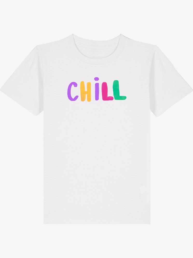 Tshirt Enfant CHILL COLOR Blanc - Kiabi