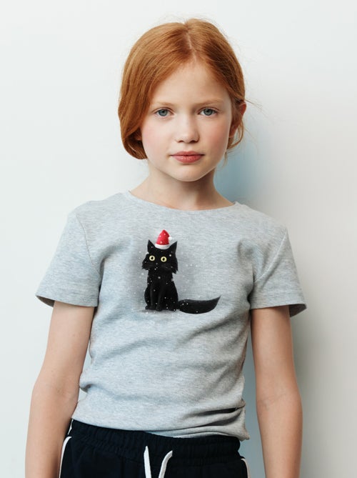 Tshirt Enfant CHRISTMAS CAT - Kiabi