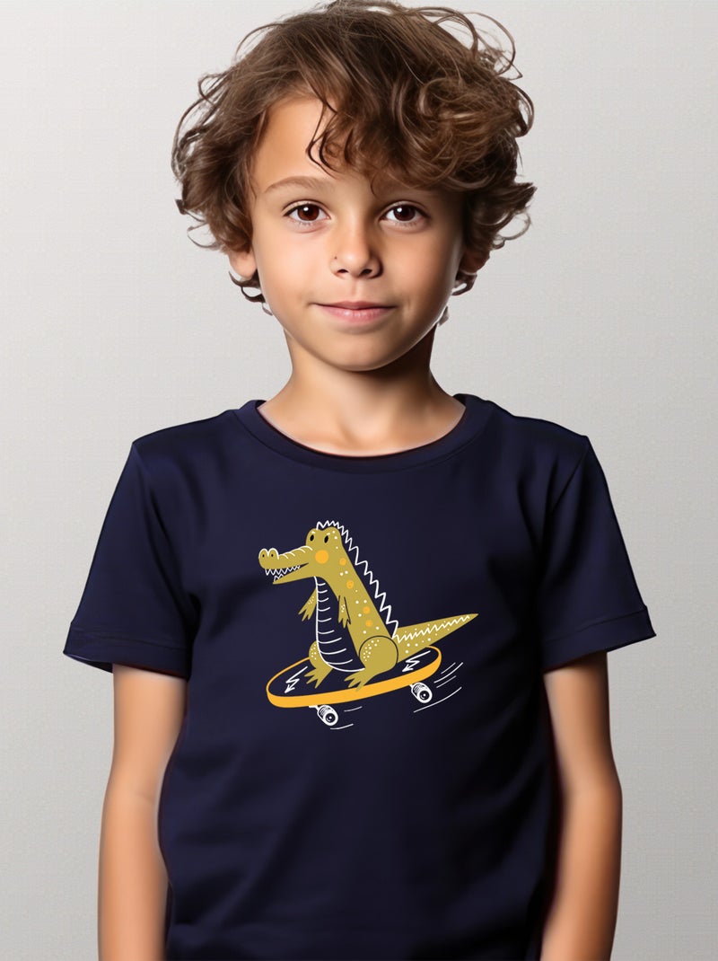 Tshirt Enfant CROCO SKATE Bleu marine - Kiabi