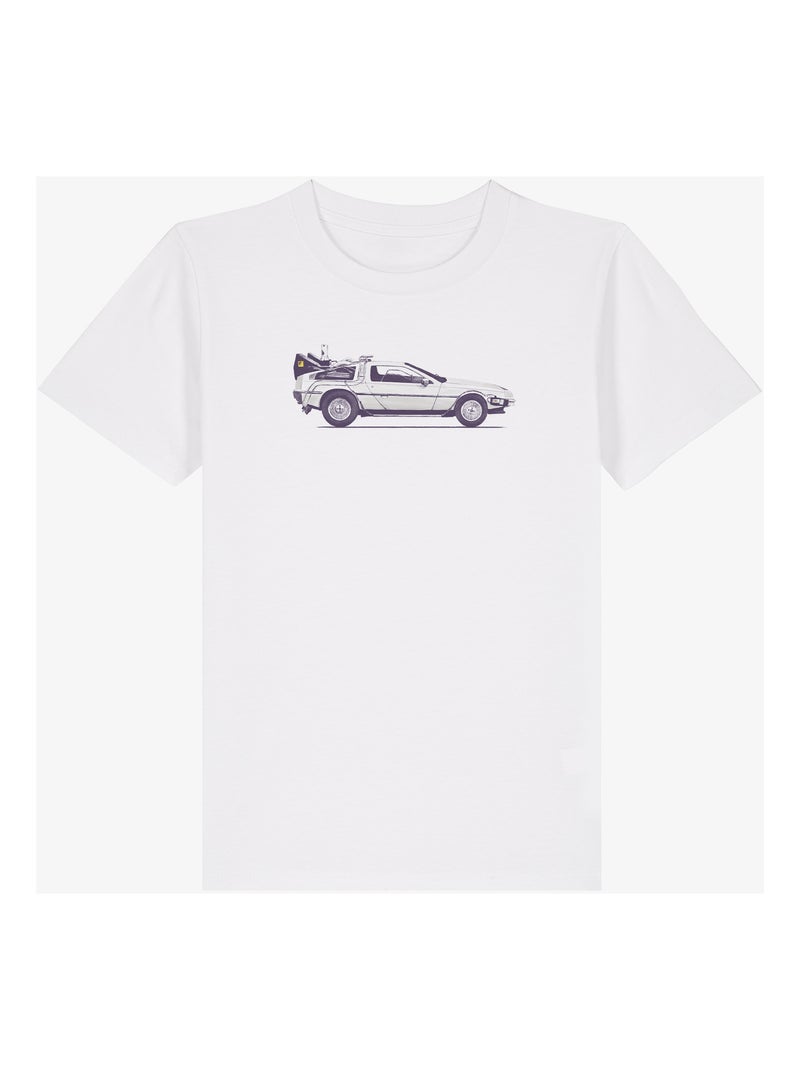 Tshirt Enfant DELOREAN Blanc - Kiabi