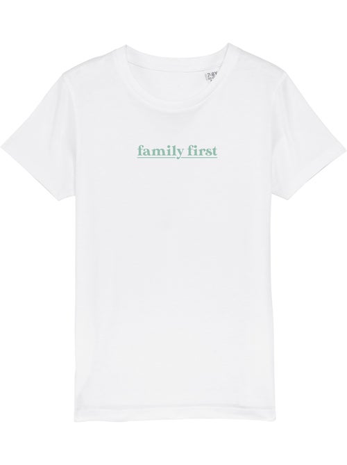 Tshirt Enfant FAMILY FIRST VERT - Kiabi