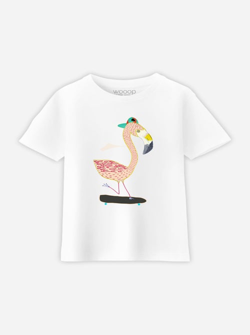 Tshirt Enfant FLAMINGO SKATER - Kiabi