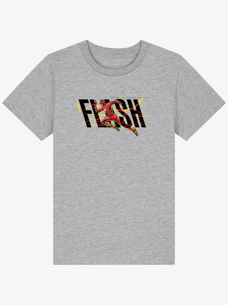 Tshirt Enfant FLASH BLACK SAVING THE FUTURE AND PAST Gris chiné - Kiabi
