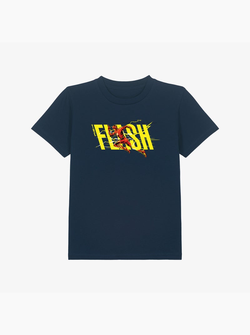 Tshirt Enfant FLASH YELLOW SAVING THE FUTURE AND PAST Bleu marine - Kiabi