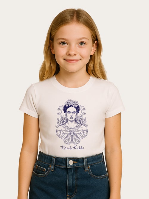 Tshirt Enfant FRIDA KAHLO BUTTERFLY - Kiabi