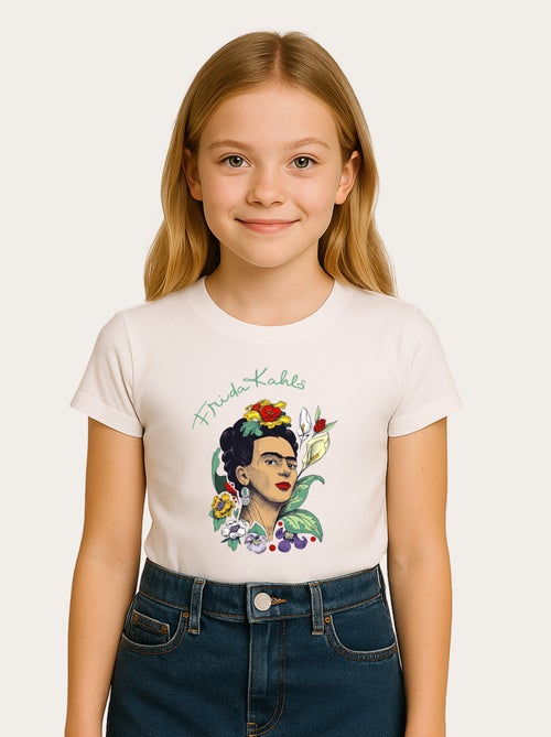 Tshirt Enfant FRIDA KAHLO FLOWERS - Kiabi