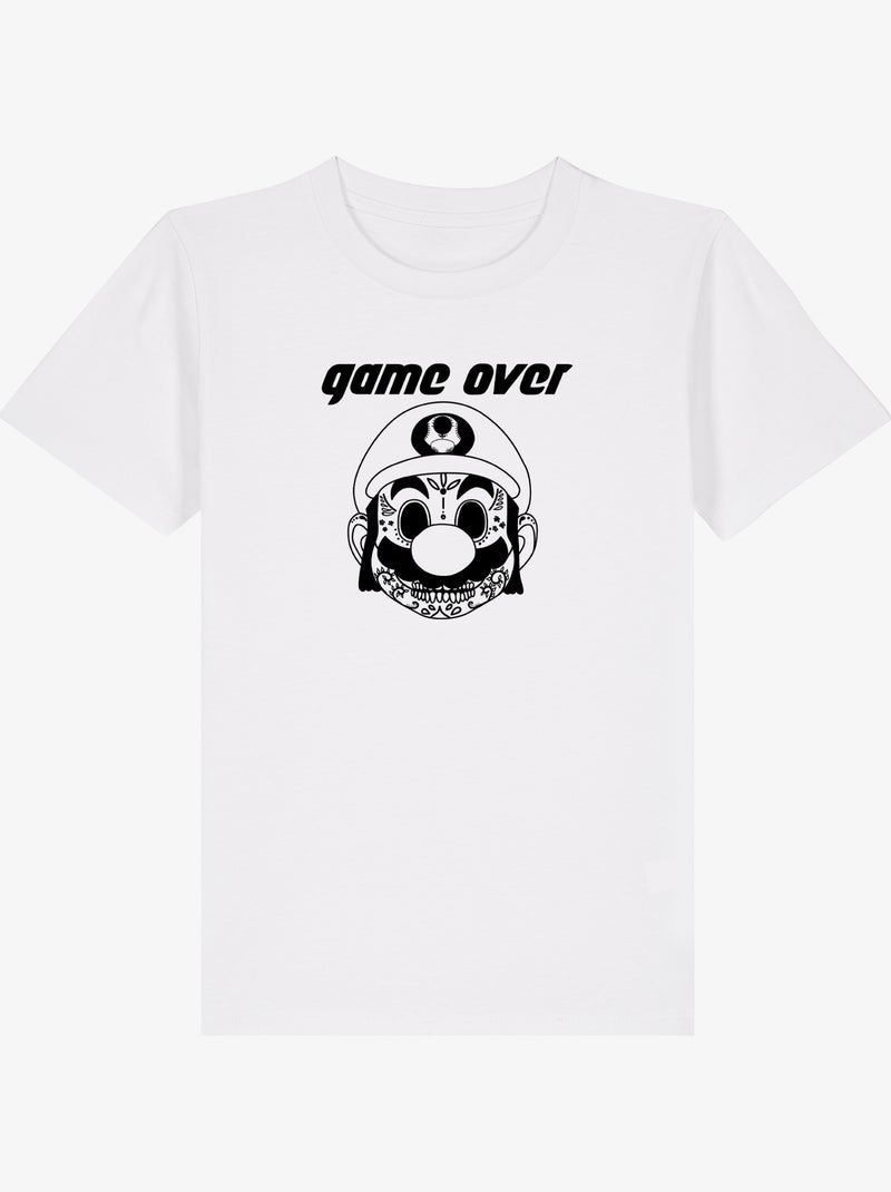 Tshirt Enfant GAME OVER MARIO Blanc - Kiabi