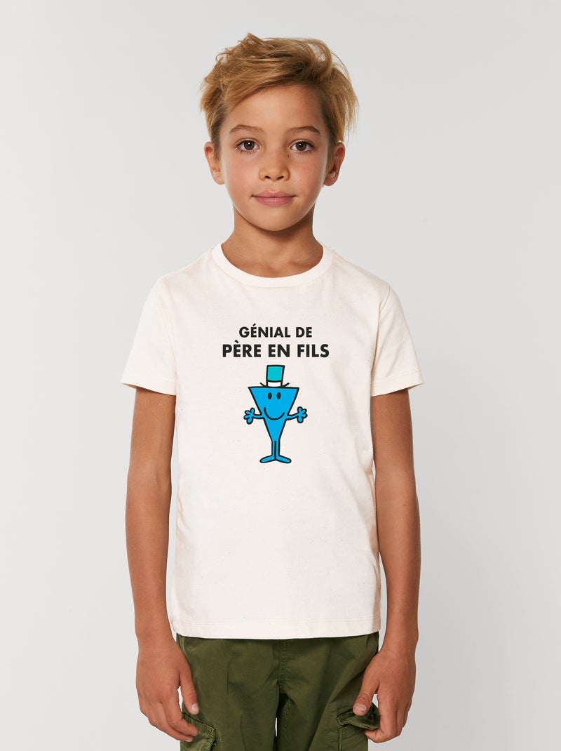 Tshirt Enfant GENIAL DE PERE EN FILS Blanc - Kiabi