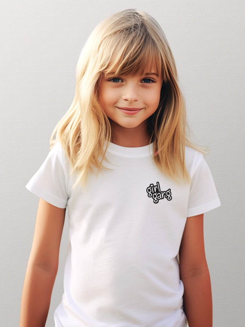 Tshirt Enfant GIRL GANG CŒUR Blanc - Kiabi