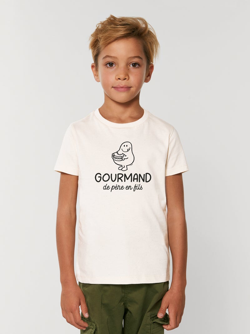 Tshirt Enfant GOURMAND DE PERE EN FILS Blanc - Kiabi