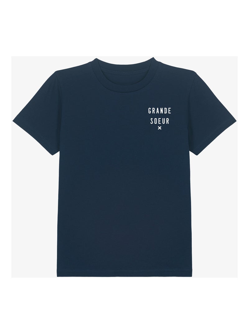 Tshirt Enfant GRANDE SŒUR X CŒUR WAF Bleu marine - Kiabi