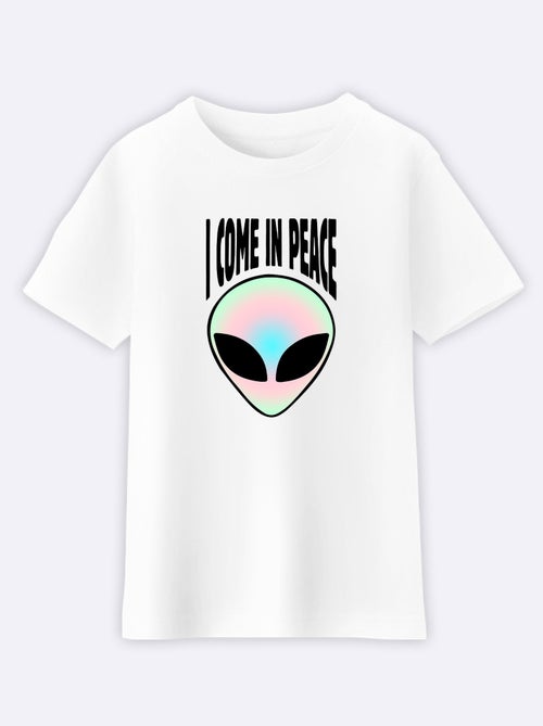 Tshirt Enfant I COME IN PEACE 2 - Kiabi