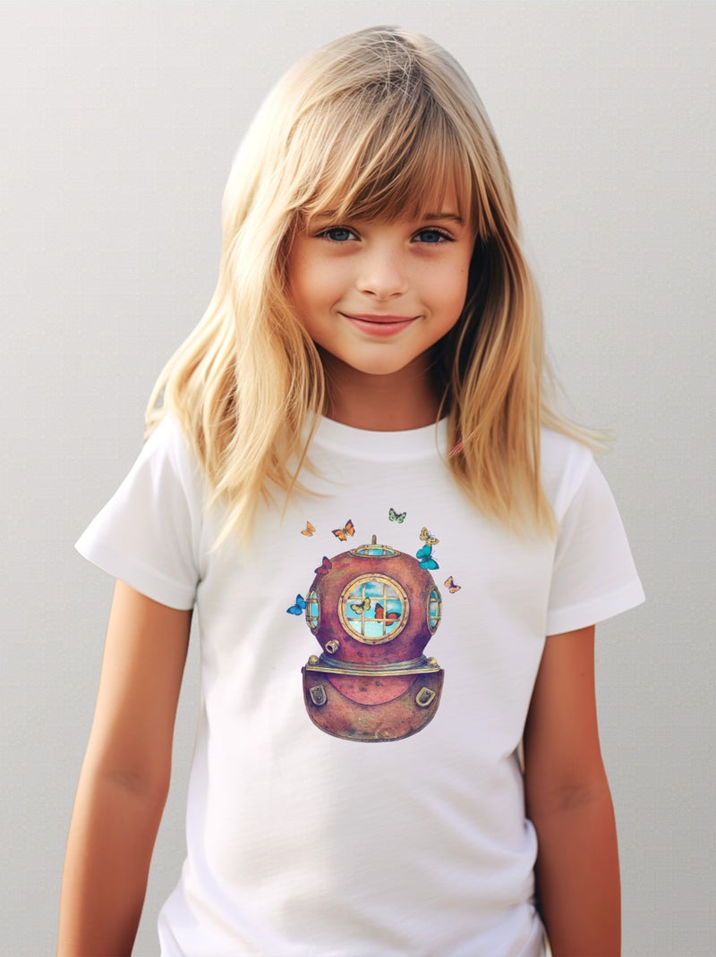 Tshirt Enfant INNER SPACE SQUARE Blanc - Kiabi