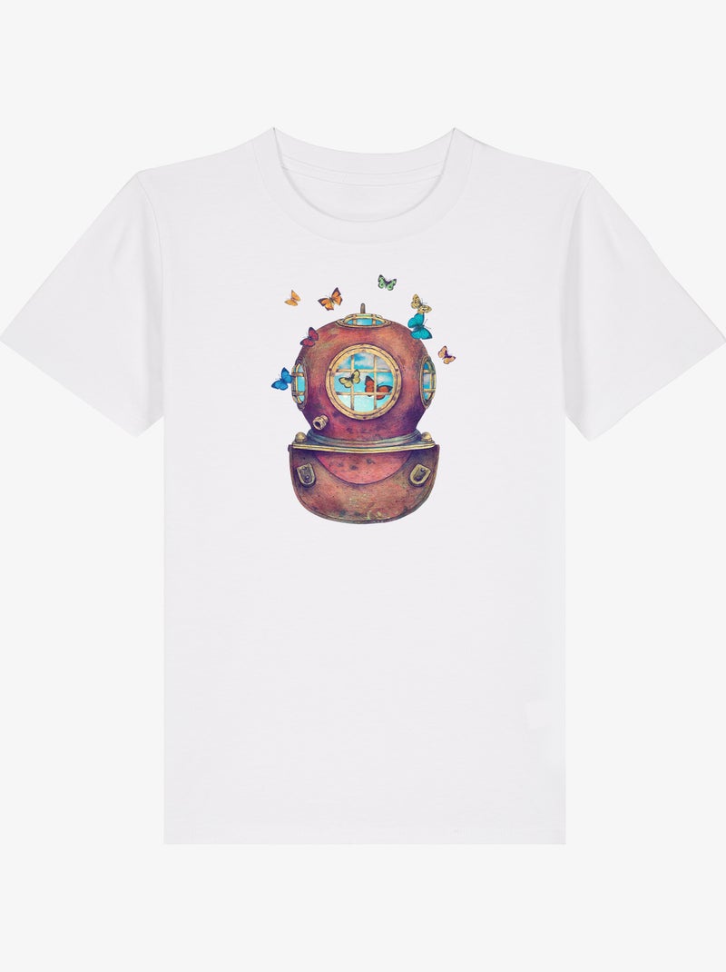 Tshirt Enfant INNER SPACE SQUARE Blanc - Kiabi