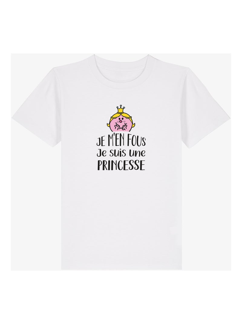 Tshirt Enfant JE M EN FOUS JE SUIS UNE PRINCESSE Blanc - Kiabi