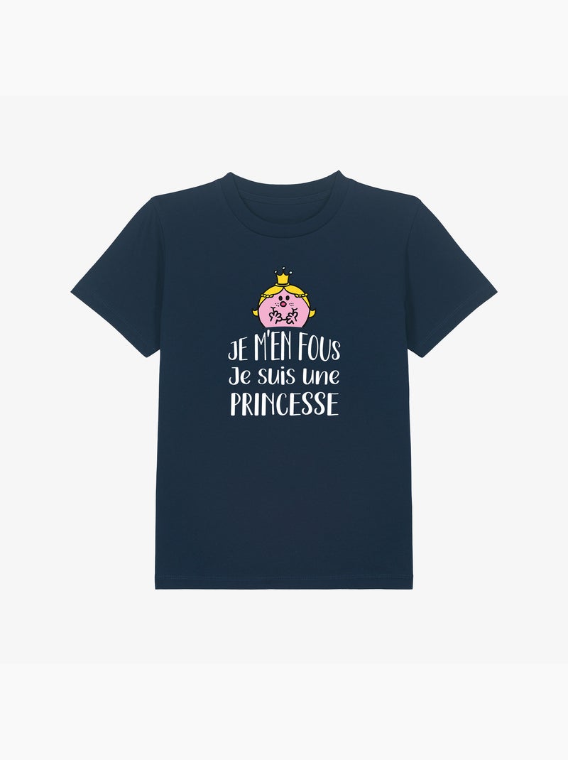 Tshirt Enfant JE M EN FOUS JE SUIS UNE PRINCESSE Bleu marine - Kiabi