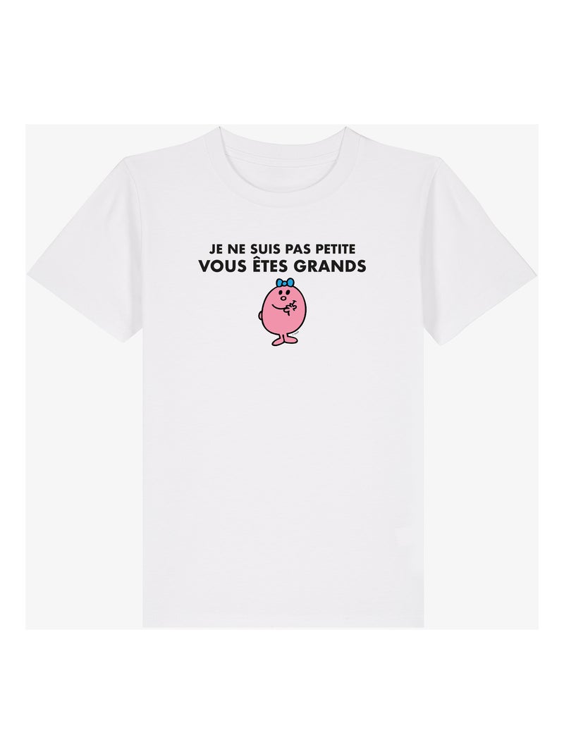 Tshirt Enfant JE NE SUIS PAS PETITE VOUS ETES GRANDS Blanc - Kiabi