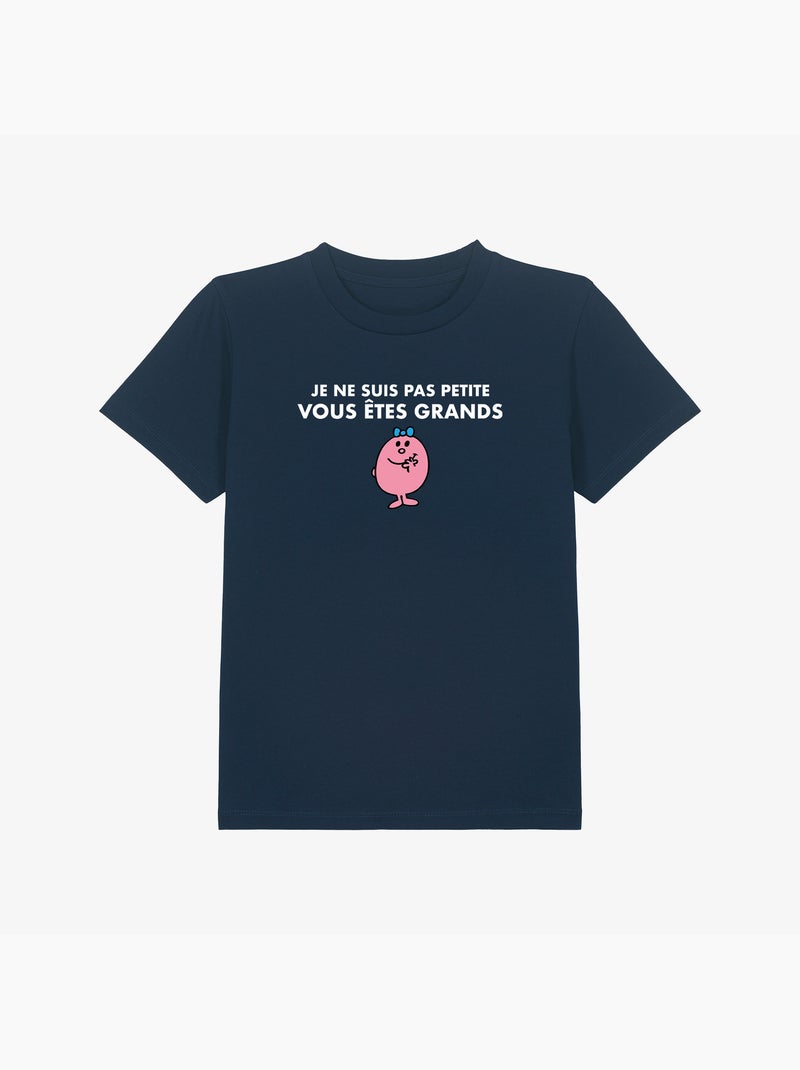 Tshirt Enfant JE NE SUIS PAS PETITE VOUS ETES GRANDS Bleu marine - Kiabi
