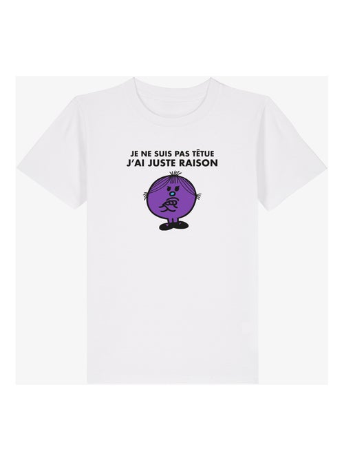 Tshirt Enfant JE NE SUIS PAS TETUE J AI JUSTE RAISON - Kiabi