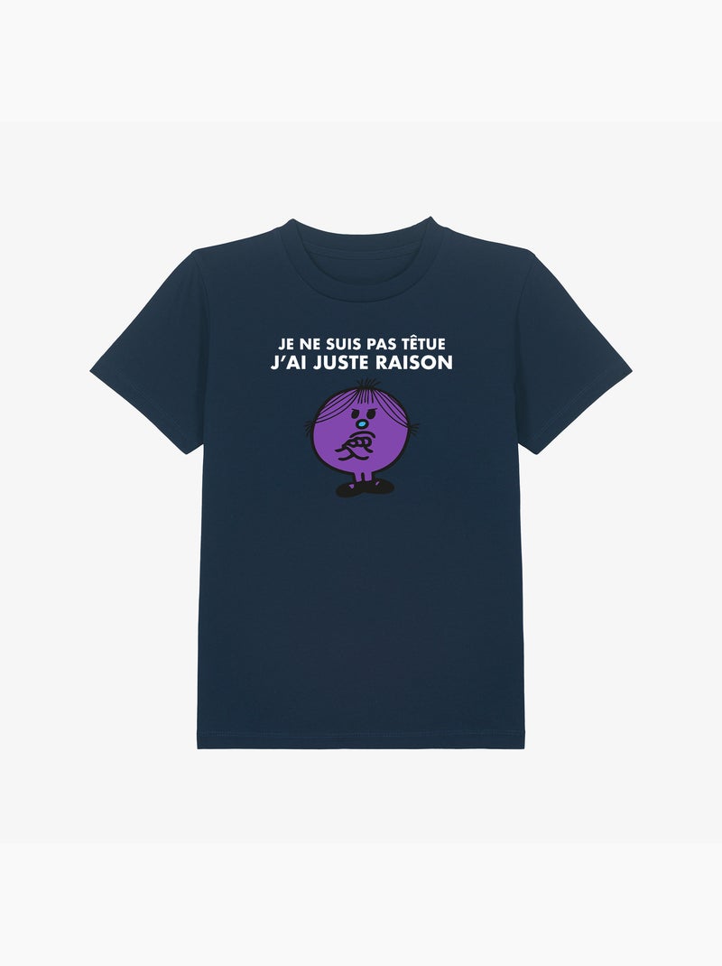 Tshirt Enfant JE NE SUIS PAS TETUE J AI JUSTE RAISON Bleu marine - Kiabi
