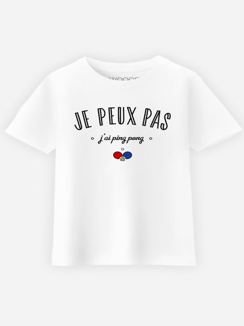 Tshirt Enfant JE PEUX PAS J'AI PING PONG - Kiabi