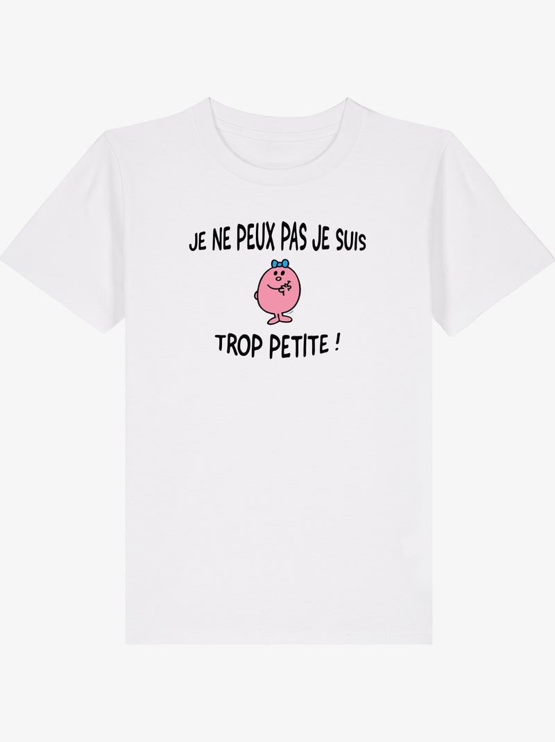 Tshirt Enfant JE PEUX PAS JE SUIS TROP PETITE Blanc - Kiabi