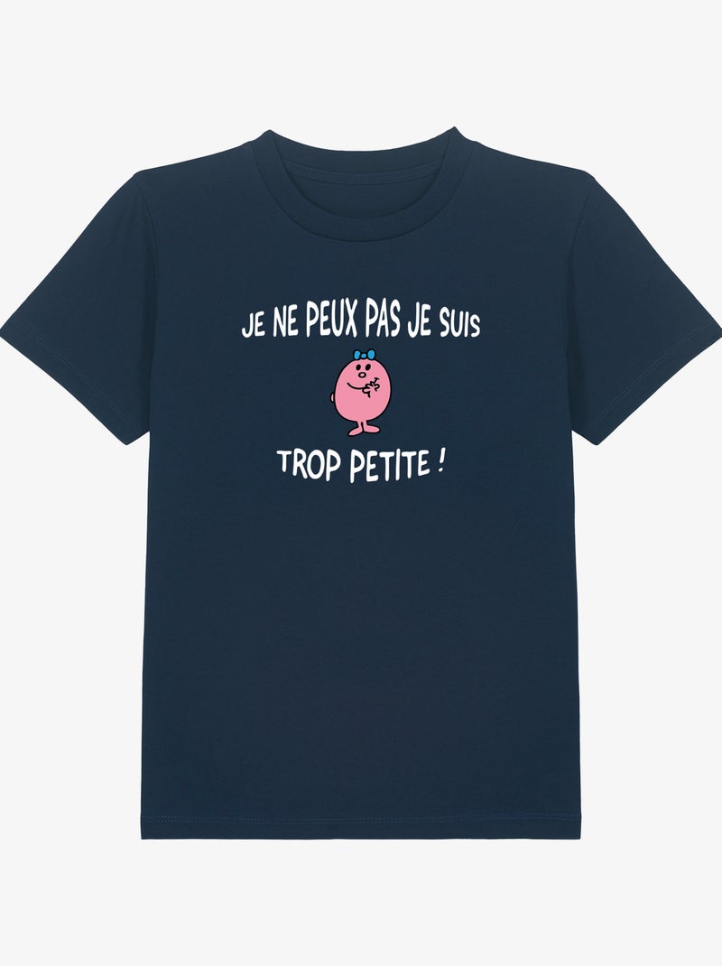 Tshirt Enfant JE PEUX PAS JE SUIS TROP PETITE Bleu marine - Kiabi