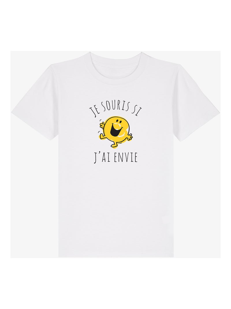 Tshirt Enfant JE SOURIS SI J'AI ENVIE Blanc - Kiabi