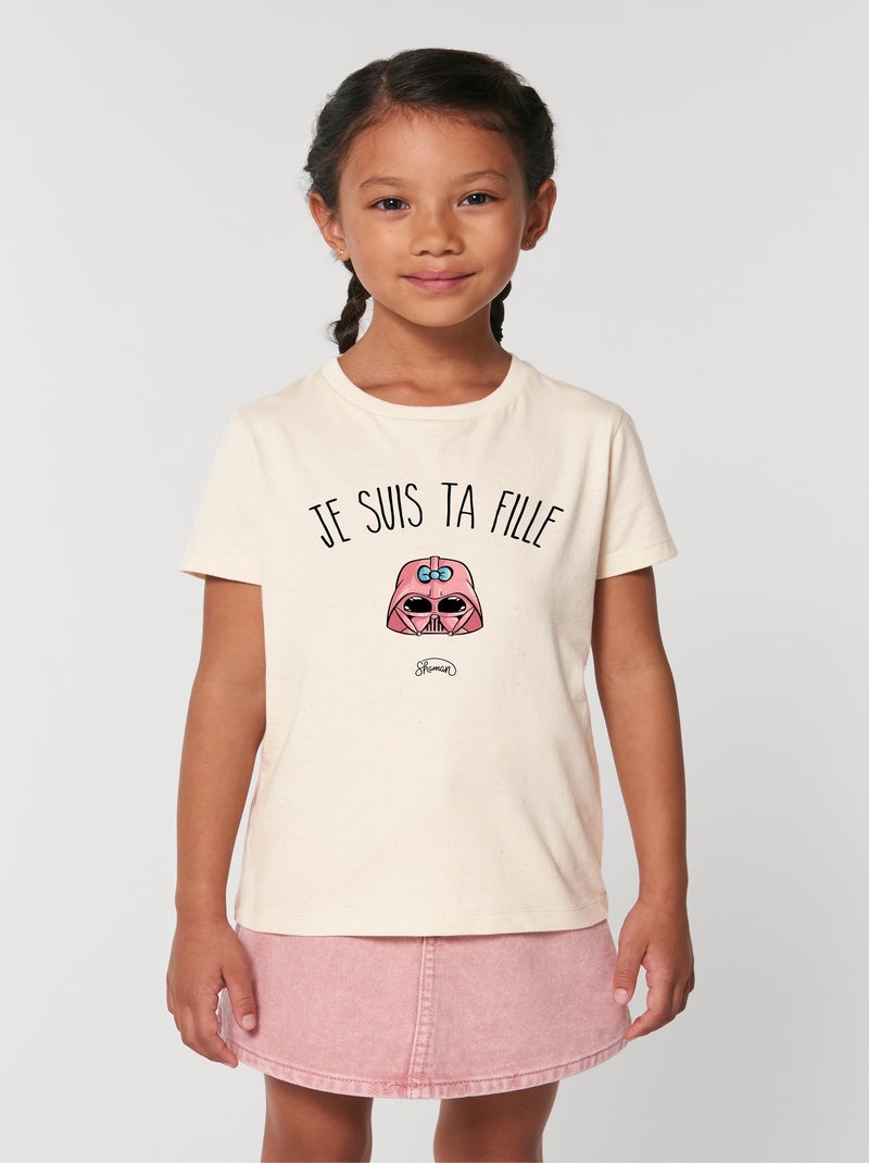Tshirt Enfant JE SUIS TA FILLE Blanc - Kiabi