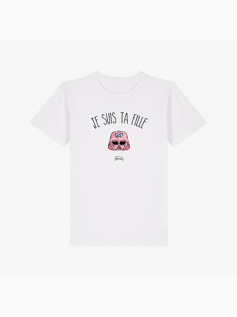 Tshirt Enfant JE SUIS TA FILLE Blanc - Kiabi