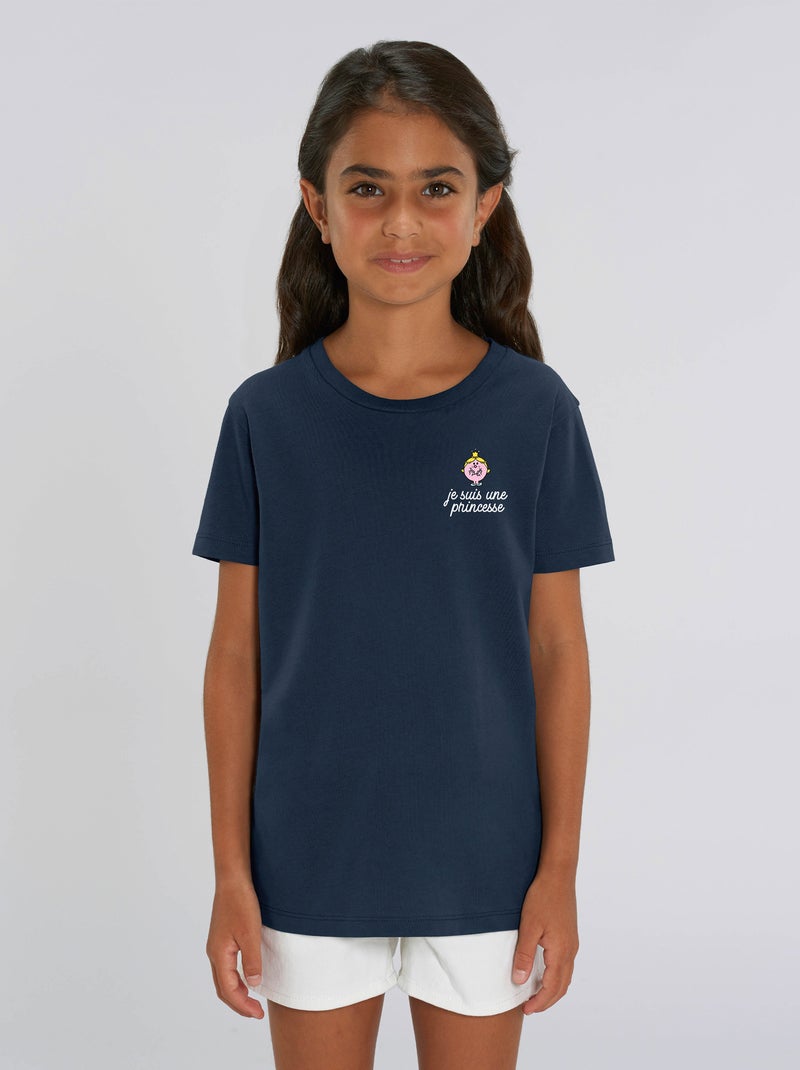 Tshirt Enfant JE SUIS UNE PRINCESSE COEUR Bleu marine - Kiabi