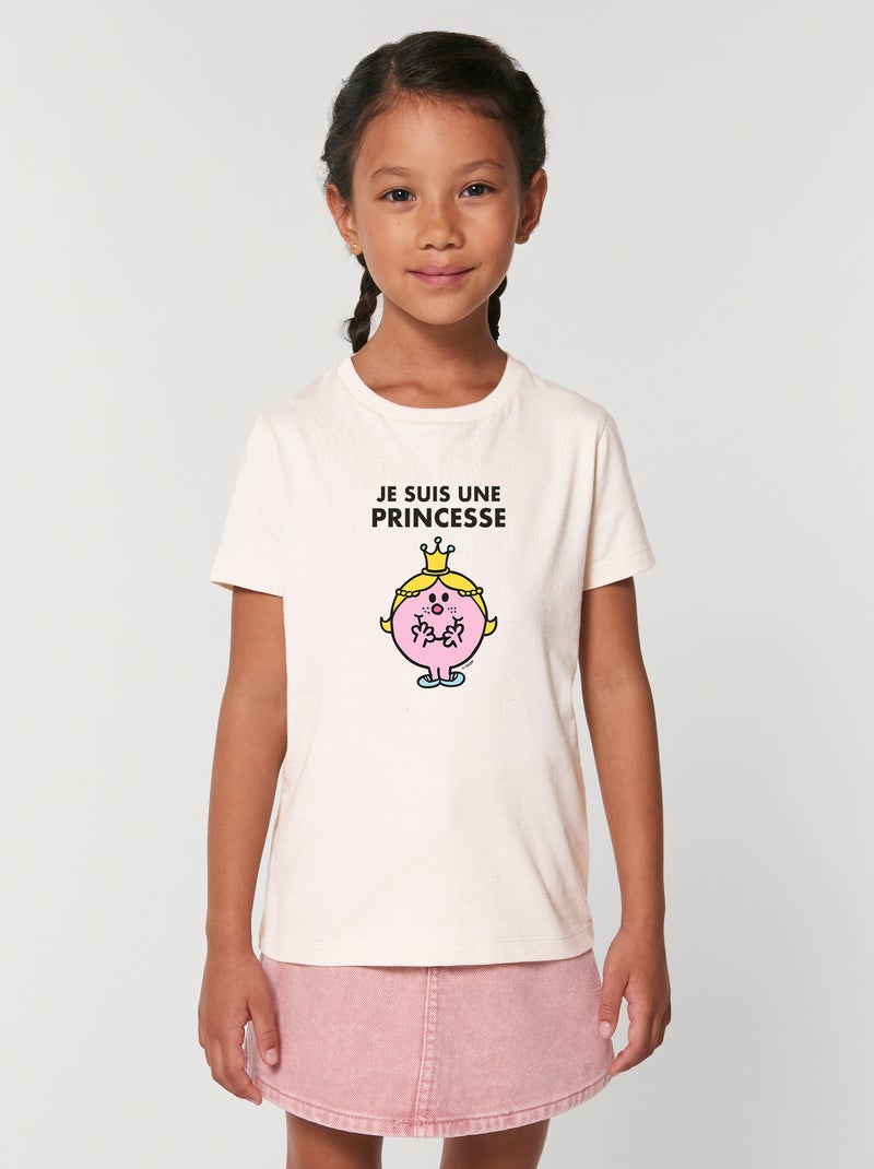 Tshirt Enfant JE SUIS UNE PRINCESSE FACE Blanc - Kiabi