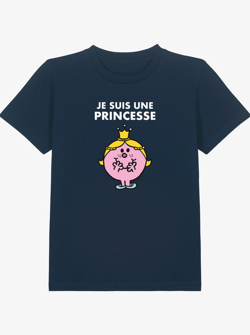 Tshirt Enfant JE SUIS UNE PRINCESSE FACE Bleu marine - Kiabi