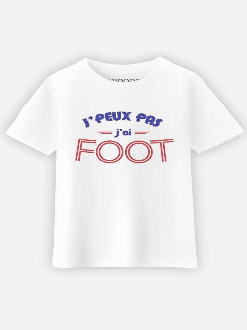 Tshirt Enfant J'PEUX PAS J'AI FOOT Blanc - Kiabi