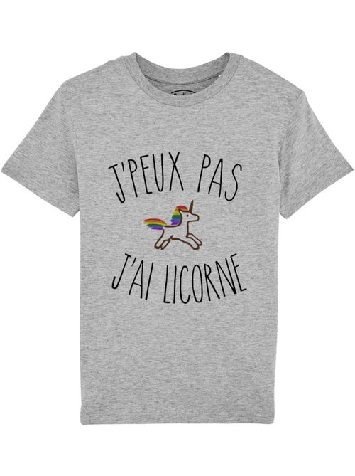 Tshirt Enfant J'PEUX PAS J'AI LICORNE - Kiabi