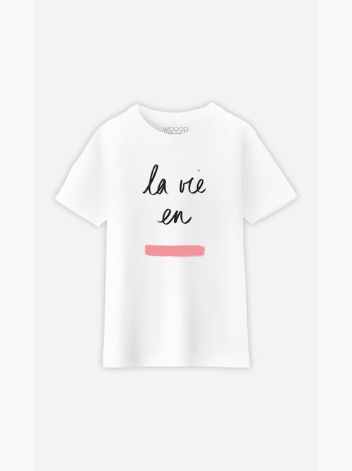 Tshirt Enfant LA VIE EN ROSE - Kiabi