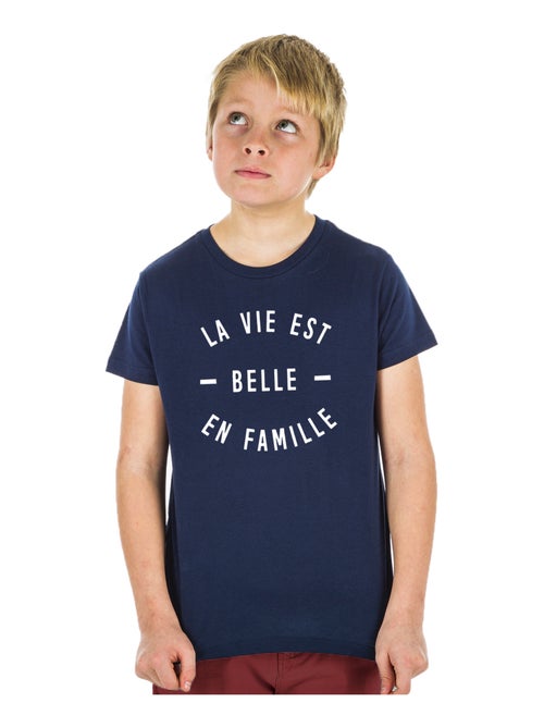 Tshirt Enfant LA VIE EST BELLE EN FAMILLE - Kiabi