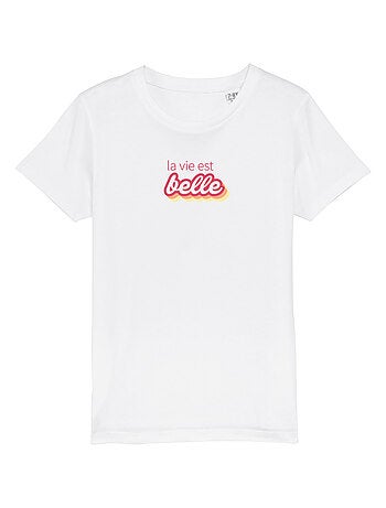 Tshirt Enfant LA VIE EST BELLE ROSE