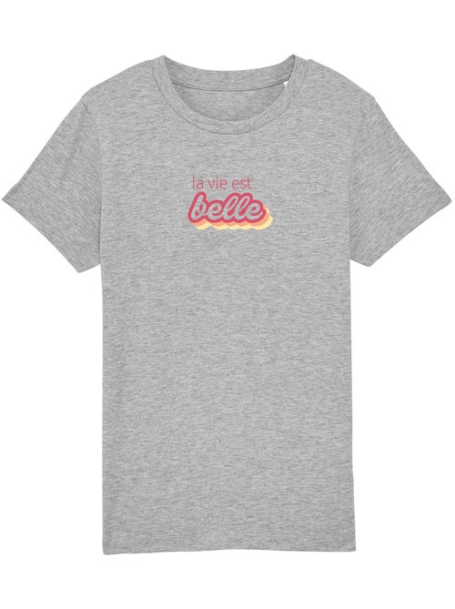 Tshirt Enfant LA VIE EST BELLE ROSE - Kiabi
