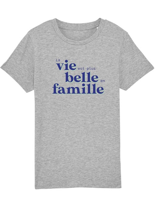 Tshirt Enfant LA VIE EST PLUS BELLE EN FAMILLE BLEU - Kiabi
