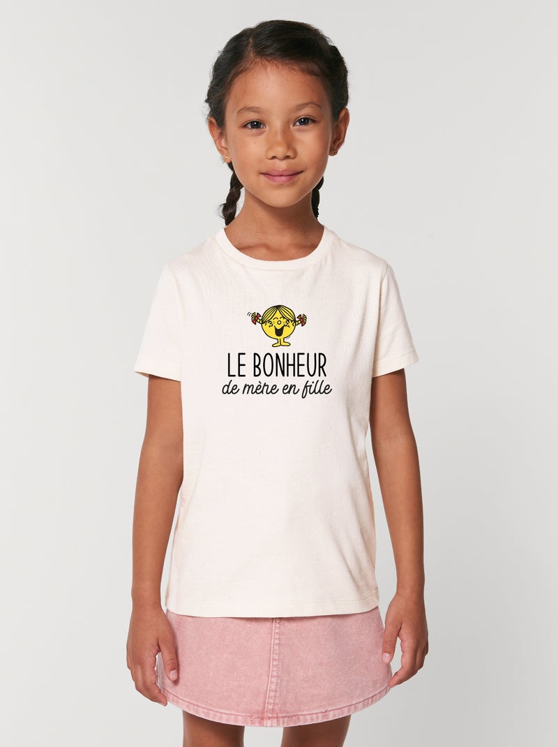 Tshirt Enfant LE BONHEUR DE MERE EN FILLE Blanc - Kiabi