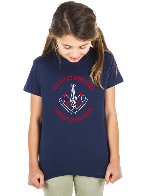 Tshirt Enfant LES VRAIES PRINCESSES PORTENT DES BASKETS - Kiabi