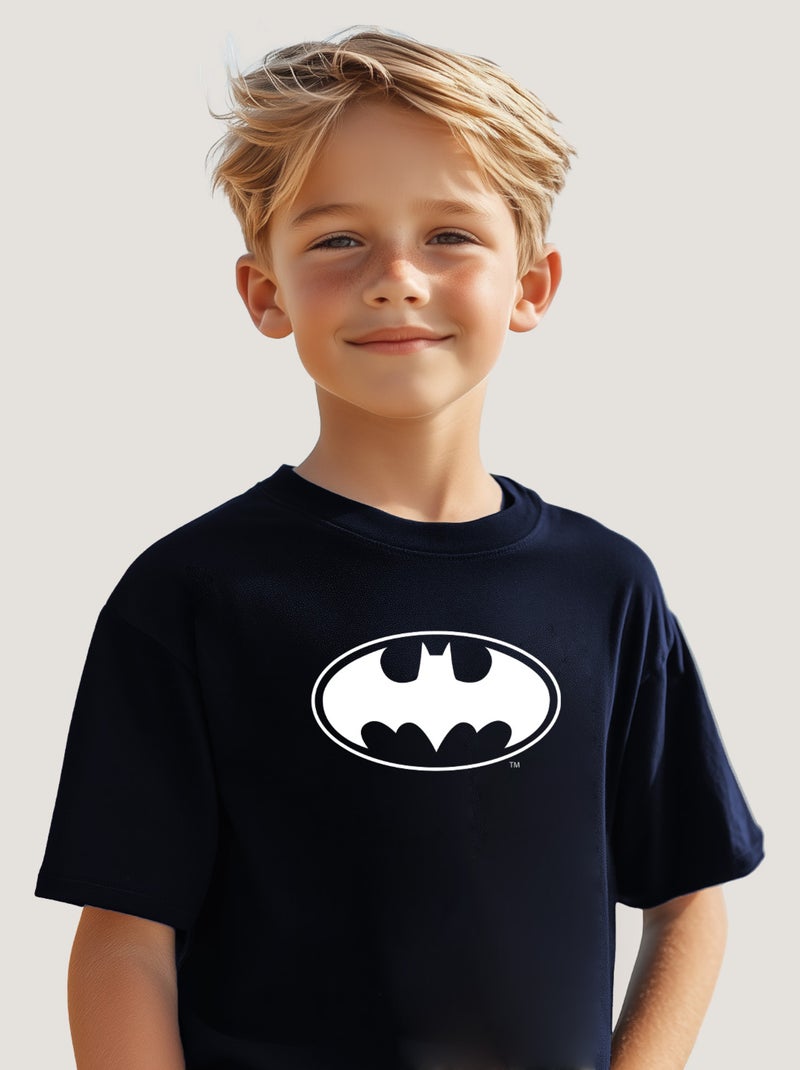 Tshirt Enfant LOGO BATMAN WHITE Bleu marine - Kiabi