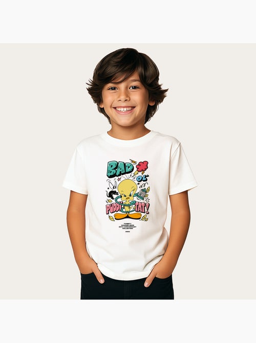 Tshirt Enfant LONELEY TUNES TWEETY 80TH BAD - Kiabi