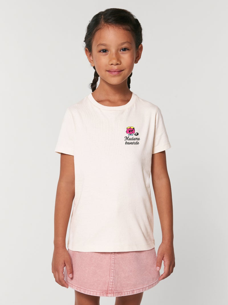 Tshirt Enfant MADAME BAVARDE COEUR Blanc - Kiabi