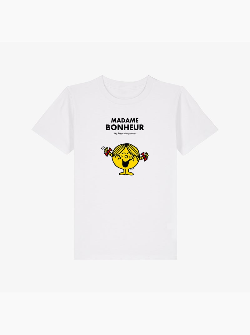 Tshirt Enfant MADAME BONHEUR Blanc - Kiabi