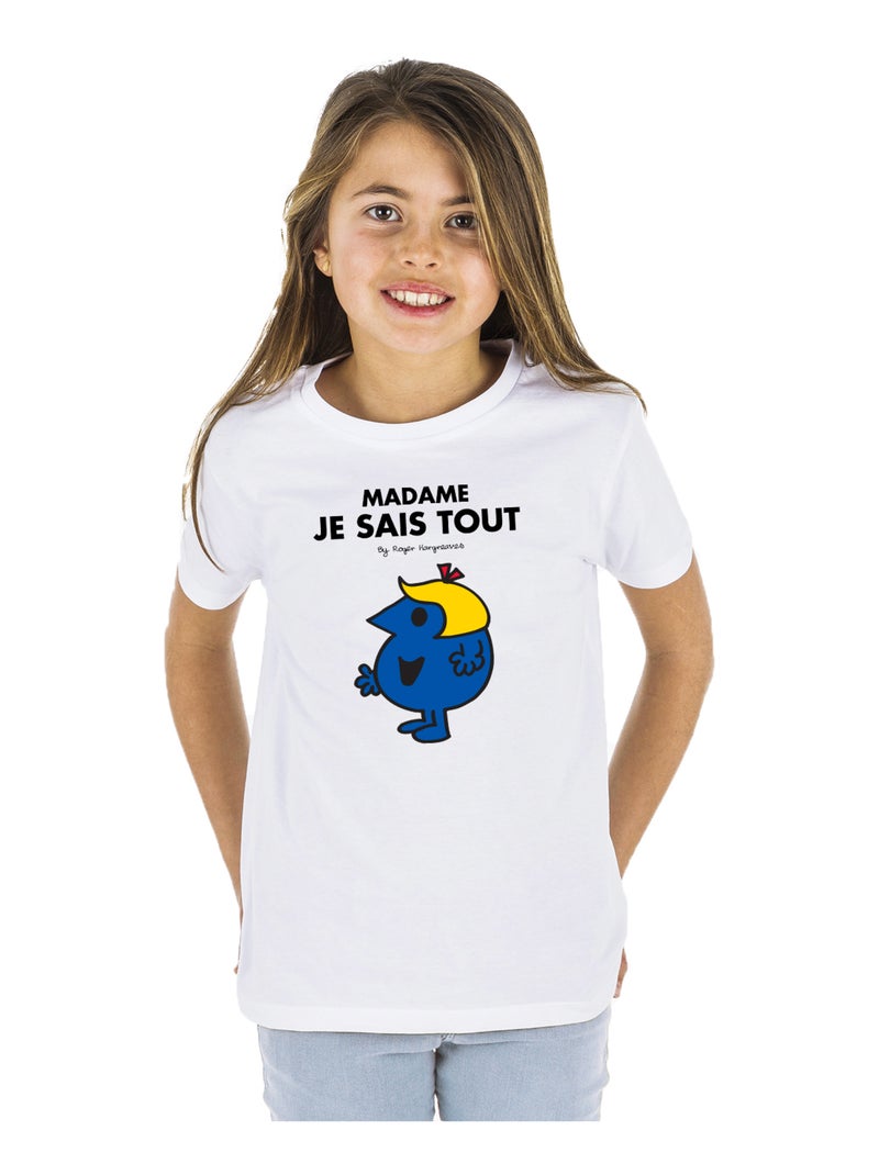 Tshirt Enfant MADAME JE SAIS TOUT Blanc - Kiabi