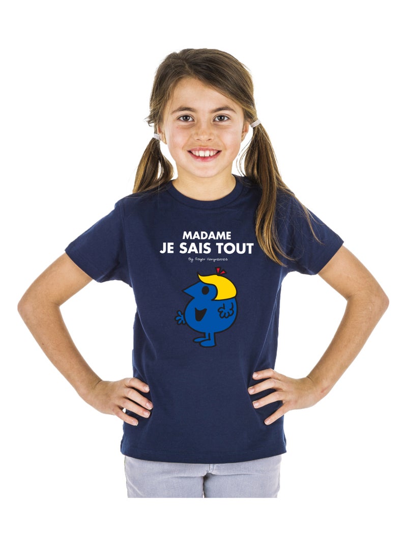 Tshirt Enfant MADAME JE SAIS TOUT Bleu marine - Kiabi